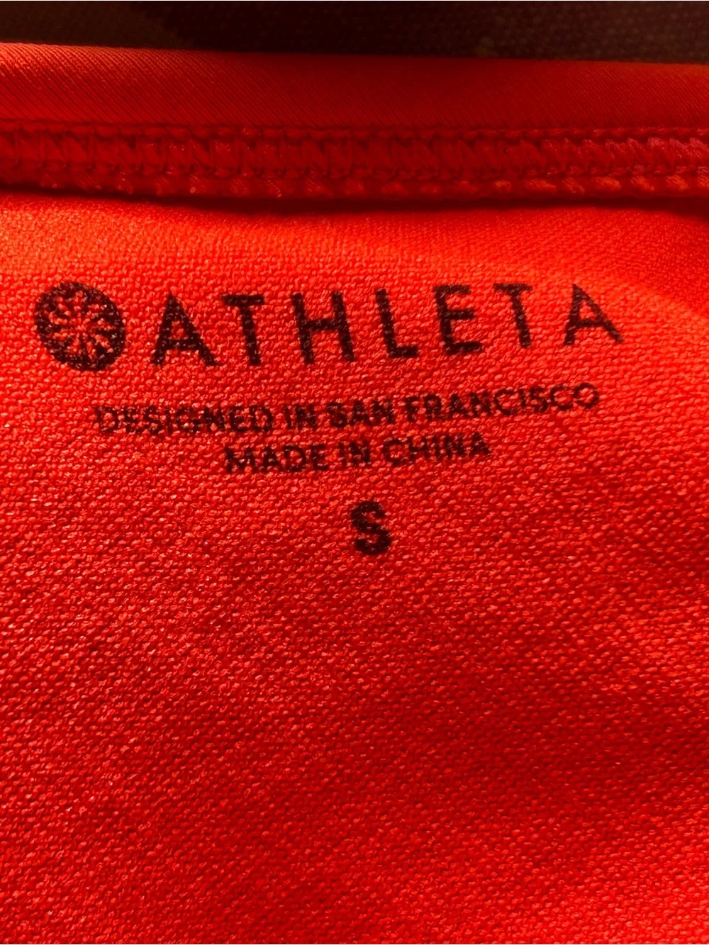 Athleta Macrame High Neck Bikini Top Coral Orange Strappy Swim Small